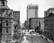 Detroit circa  Griswold Street south from Michigan Avenue And a view of the recently completed Ford Building